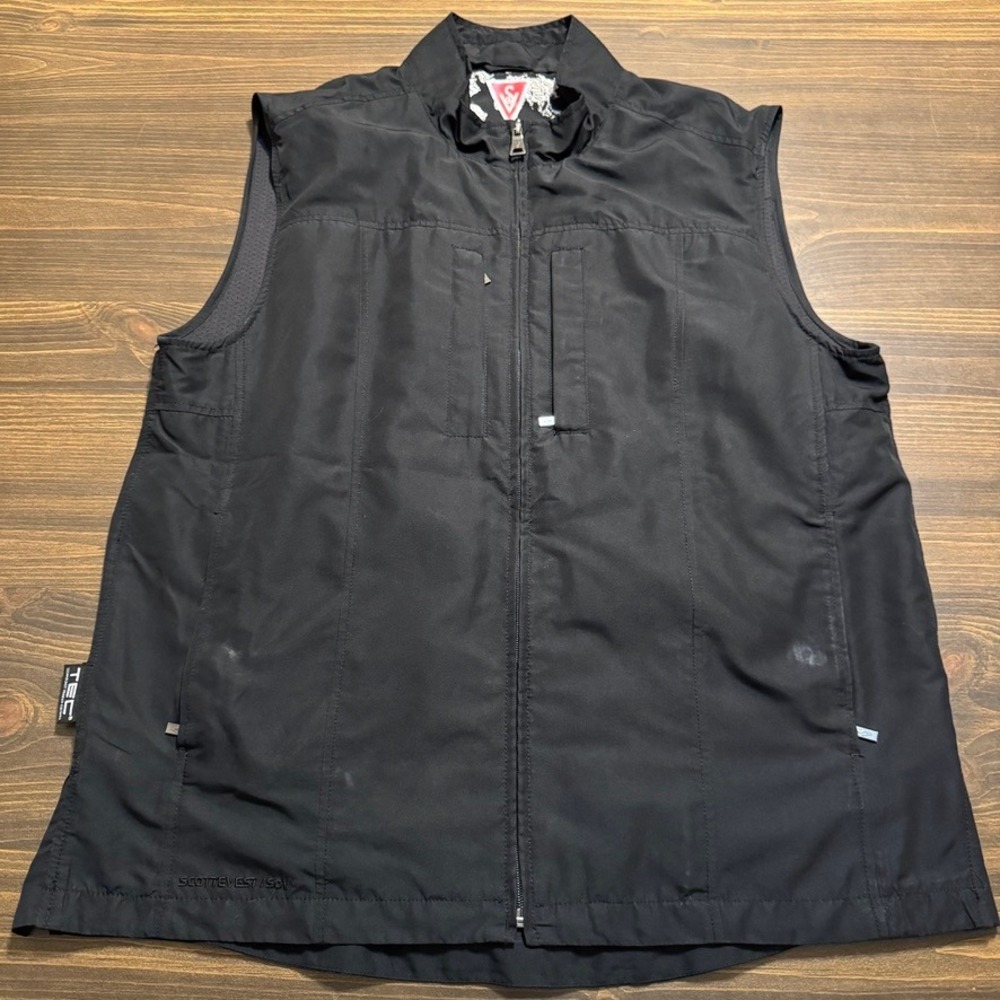 SCOTTeVEST SeV TEC Travel Vest Men's Large Black 22 Pocket Utility Tech DESCRIPT